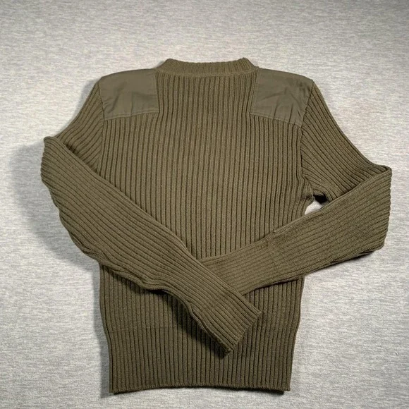 DSCP Valor Collection Sweater Mens 40 Olive‎ Green Wool Military Pullover Patch - Picture 10 of 11